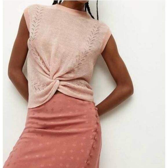 Veronica Beard Tops - Veronica Beard Dusty Pink Kellen Pointelle Knit Sweater Tank